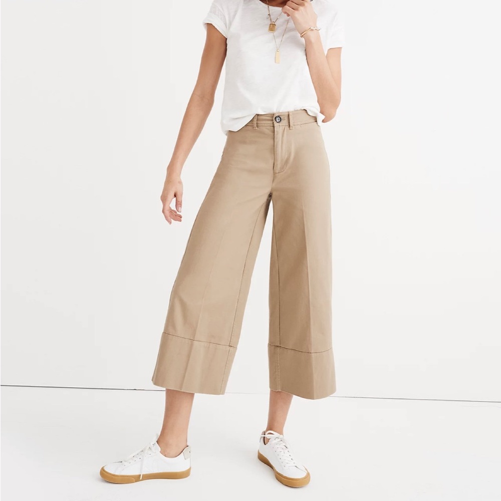 Madewell Cropped Wide Leg Pants (size 25)